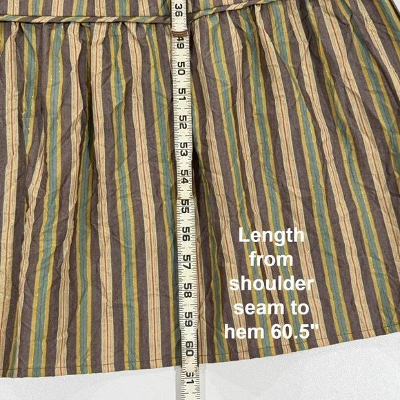THE Korner Multi Color Striped Metallic Tiered Maxi Dress 38 US 6/8 Med W497 - Picture 8 of 11
